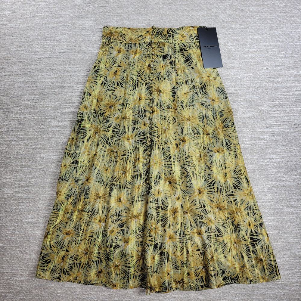 The Kooples Long Flowing Skirt Golden Motif 3 Highlight Gold As Seen On Sex/Lies